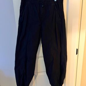 Zara Black Parachute Pants with Elastic Ankle Cuffs